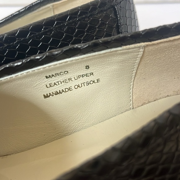 Bruno Magli Black Italian Leather Loafer Snake Print Size 8 - Picture 2 of 8